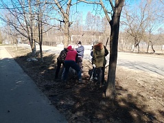 Участие в весенней уборке территории города Комсомольска